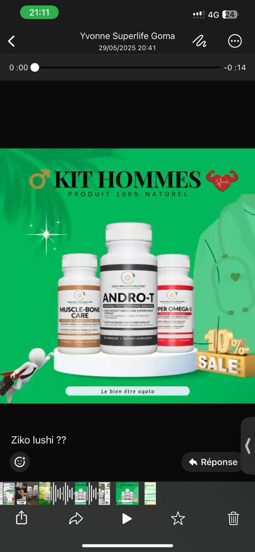 kit complet de produit ANDRO T, MUSCLE BONNE care ,SUPER OMEGA 3
